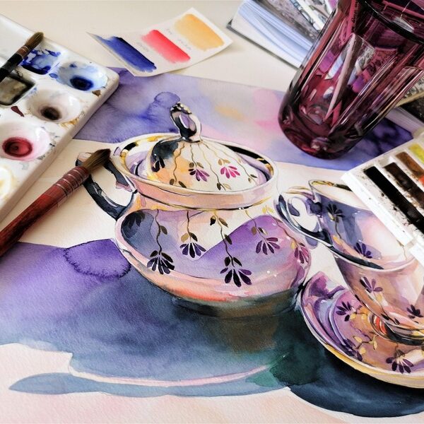 théière aquarellée La palette enchantée by Lilimarzipan